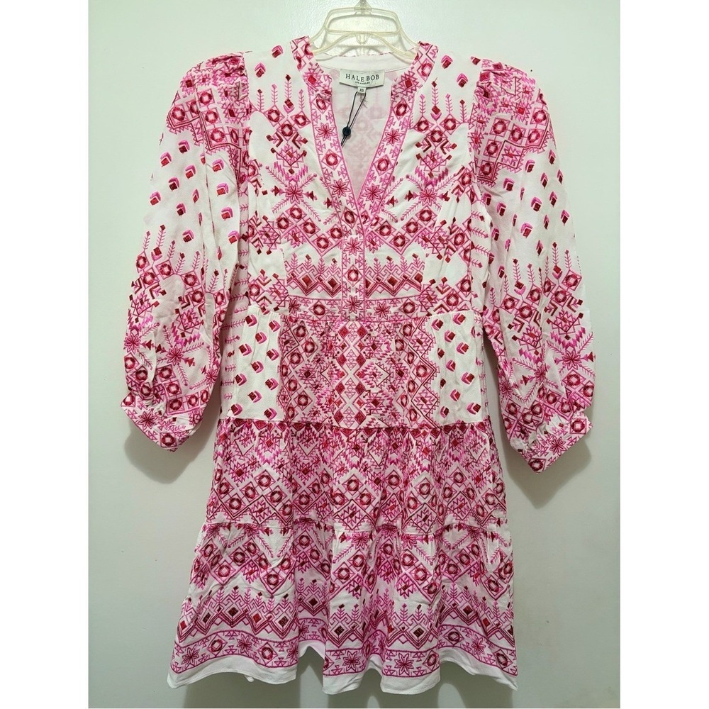 Hale‎ Bob Clary Embroidered Mini Dress XS New - Picture 4 of 9